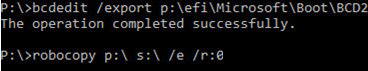 copy efi and bcd configuration
