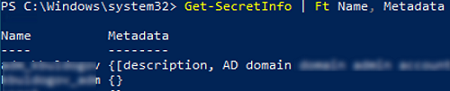 get credentials from secret vault using powershell