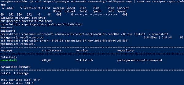 how to install powersehll on Red Hat (RHEL) Linux 