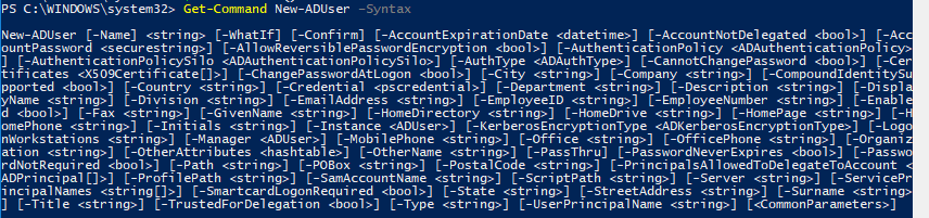 New-ADUser powershell cmdlet