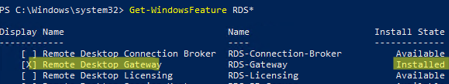 powershell - add RDS-Gateway 