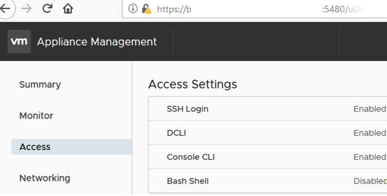 vmware vcenre appliance - enable ssh access