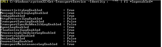 Get-TransportService exchange view transaction log paths