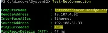 powershell: check internet connection status on windows